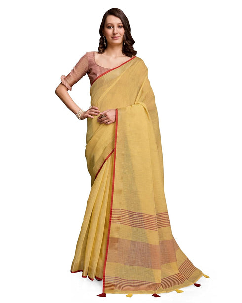 Vasthrlay Women's Cotton Unstitched Blouse Saree