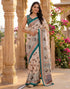 Vasthrlay Womens Printed Unstitched Navy Blue Saree