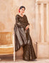 Vasthrlay Kanjivaram Jacquard Unstitched Mustard Saree