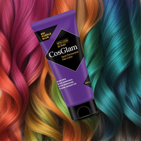 Cosglam Semi Permanent Hair Color for Women & Men – Model #61 Purple Blue