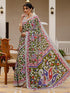 Vasthrlay Womens Printed Unstitched Beige Saree