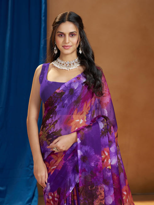Vasthrlay Chiffon Floral Saree