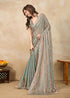 Vasthrlay Siroski Unstitch Steelgreen Ethnic Wear