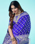 Vasthrlay Banarasi Jacquard Unstitched Yellow Saree