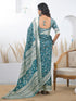 Vasthrlay Printed Tassels Unstitched Khaki Saree