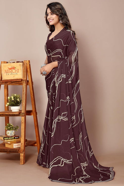 Vasthrlay Fashion Georgette Geometric Dusty Ethnic Wear