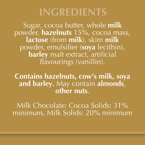 Lindt Gold Tab Chocolate with Hazelnut 300 gm Pack
