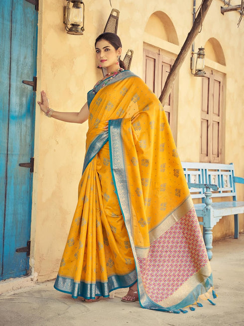 Vasthrlay Kanjivaram Banarasi Festival Unstitched Saree