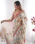 Vasthrlay Handloom Blue Beige Traditional Saree