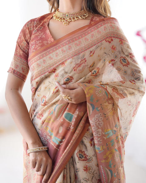 Vasthrlay Handloom Geometric Tassels Saree