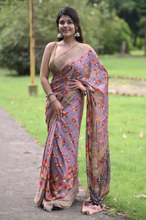 Vasthrlay Fashion Chiffon Georgette Coral Ethnic Wear