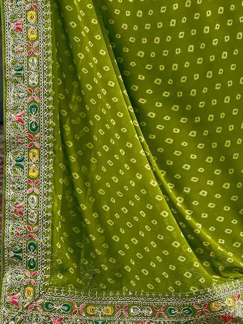 Vasthrlay Georgette Embroidery Rani Saree