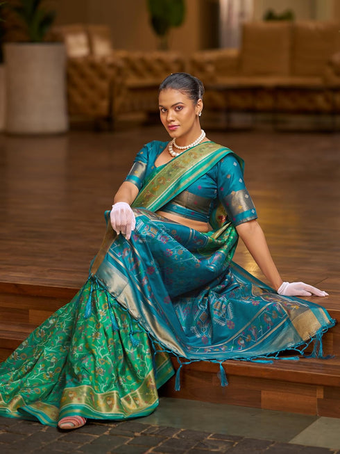 Vasthrlay Kanjivaram Unstitched Jacquard Stylish Saree