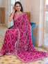 Vasthrlay Georgette Embroidery Unstitched Dark Green Saree