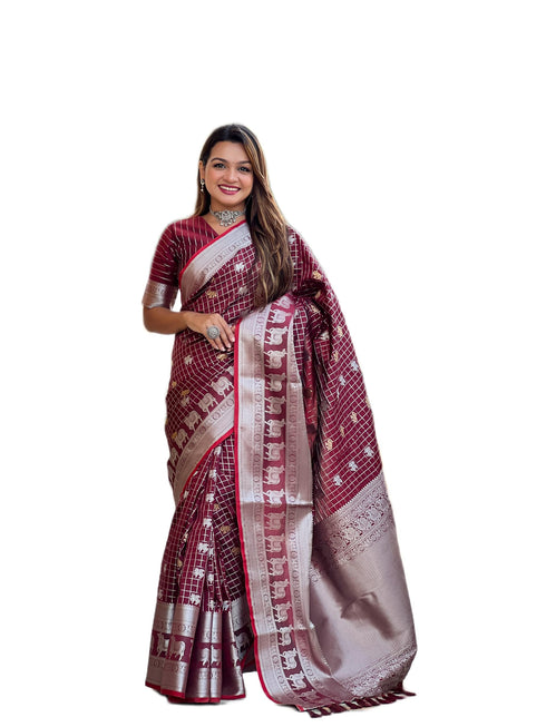 Vasthrlay Elephant Unstitched Saree