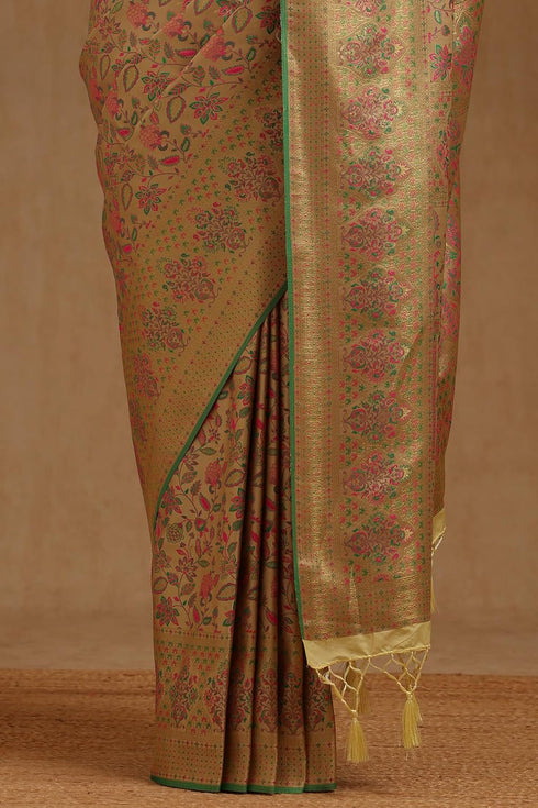 Vasthrlay Yellow Tussar Floral