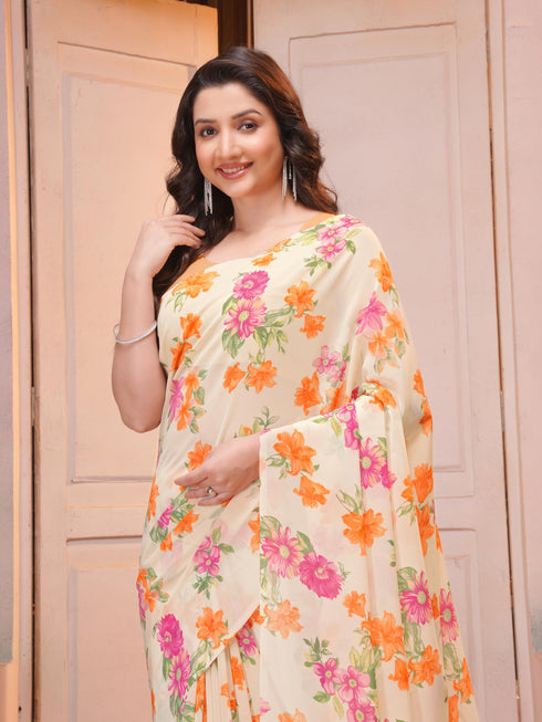 Vasthrlay Georgette Floral Saree