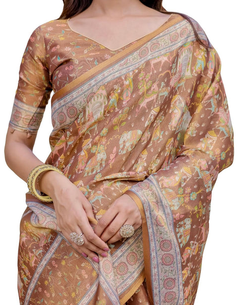 Vasthrlay Handloom Turquoise Traditional Saree