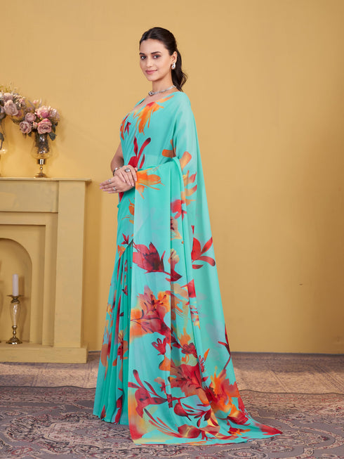 Vasthrlay Georgette Printed Saree