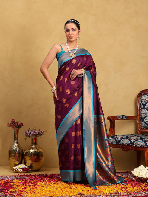 Vasthrlay Banarasi Unstitched Saree