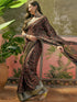 Vasthrlay Georgette Jacquard Unstitched Black Saree