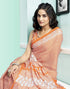 Vasthrlay Womens Printed Orange Saree With Unstitched Blouse Piece
