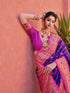 Vasthrlay Women's Paithani Unstitched Blouse Saree