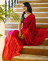 Vasthrlay Womens Cotton Unstitched Rani Pink Saree