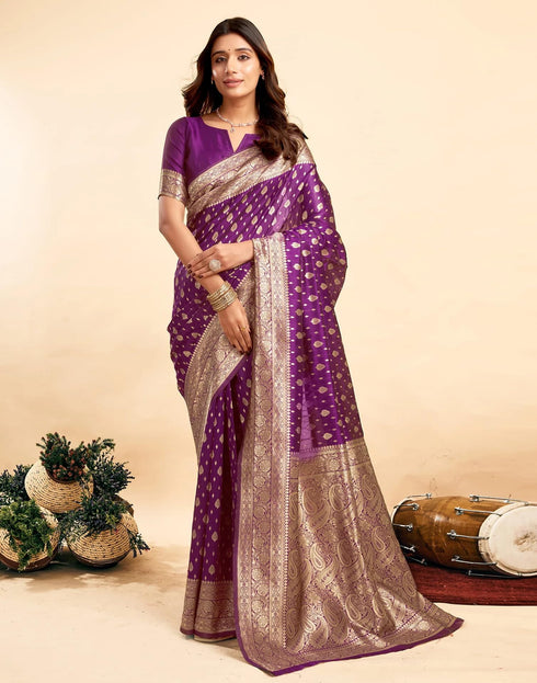 Vasthrlay Banarasi Unstitched Saree