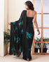 Vasthrlay Georgette Sequence Unstitched Black Saree