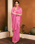 Vasthrlay Chiffon Bandhani Unstitched Dark Green Saree