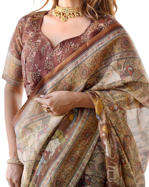 Vasthrlay Handloom Burgundy Traditional Saree