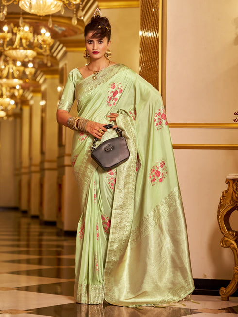 Vasthrlay Banarasi Unstitched Saree