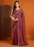 Vasthrlay Maroon Georgette Border Unstitched Saree