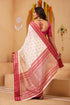 Vasthrlay Orange Jacquard Unstitched Saree