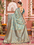 Vasthrlay Banarasi Unstitched Light Green Saree