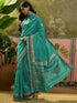 Vasthrlay Banarasi Weaving Unstitched Teal Saree