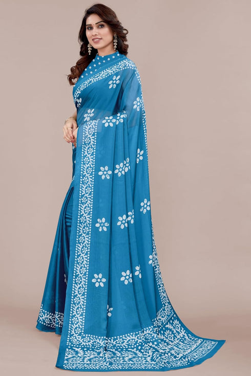 Vasthrlay Fashion Chiffon Printed Parrot Ethnic Wear
