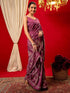 Vasthrlay Vichitra Printed Unstitched Maroon Saree
