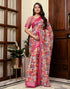 Vasthrlay Womens Printed Unstitched White Saree