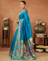 Vasthrlay Womens Paithani Unstitched Dark Green Saree