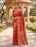 Vasthrlay Jacquard Traditional Unstitch Red Ethnic Wear