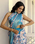 Vasthrlay Womens Printed Unstitched Beige Saree