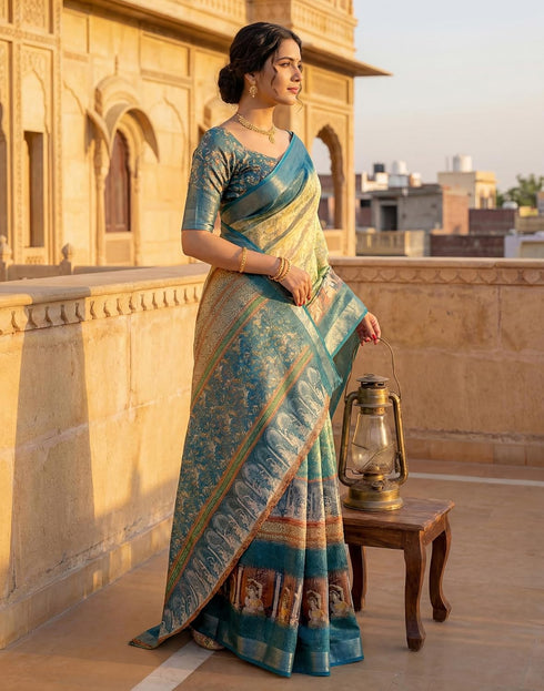 Vasthrlay Womens Printed Unstitched Dusty Pink Saree