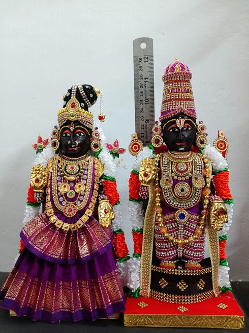 Breeze Handicrafts Traditional Marapachi Dolls – Balaji Padmavati Set with Dress