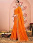 Vasthrlay Bandhani Embroidery Unstitched Rama Green Saree