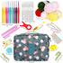 58 Pcs Crochet Kit: Beginner Adults, Kids Ergonomic Crochet Hooks Set with Case, DIY
