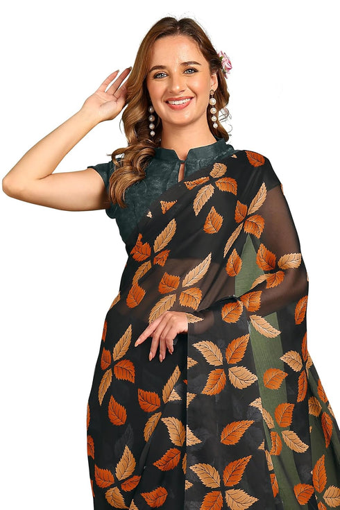 Vasthrlay Fashion Chiffon Printed Red Ethnic Wear