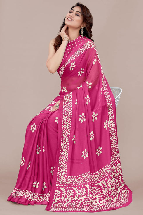 Vasthrlay Fashion Chiffon Printed Parrot Ethnic Wear