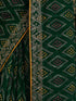 Vasthrlay Georgette Bandhani Dark Green Saree With Unstitched Blouse Piece